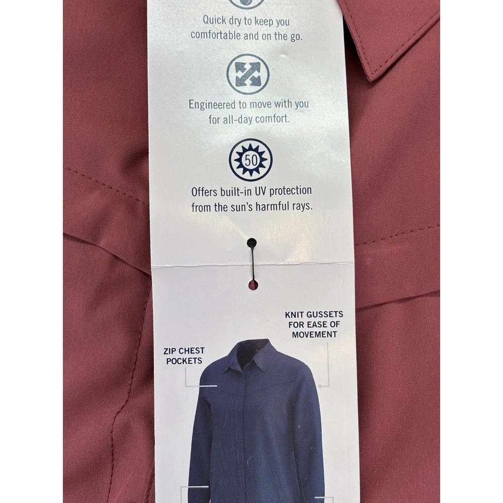 Wrangler ATG X All Terrain Gear Shirt Women's Medium‎ Button Western Mauve New - Picture 8 of 12